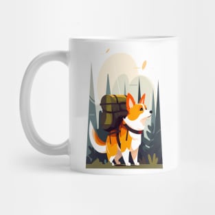 the corgi goes on a hike Mug